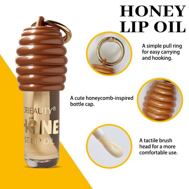 Pote De Mel Labial Hidratante Óleo Suavizante Bálsamo Nova Máscara Com Chaveiro