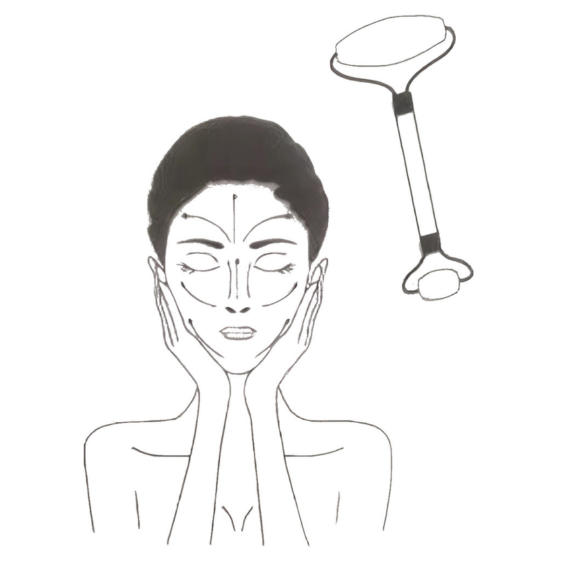 Kit Massageador Jade com Rolo + Placa Facial Gua Sha | Relaxamento e Beleza Natural